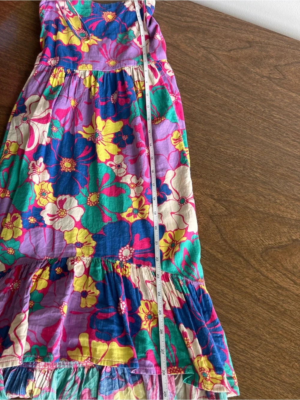 GAP Kids Girls XL 12 Floral Tiered Sundress Maxi Dress Smocked Back Colorful